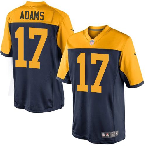 Men Green Bay Packers #17 Davante Adams Nike Navy Blue Alternate Limited NFL Jersey->->NFL Jersey